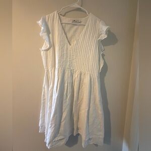 Vineyard Vines White Ruffled Sleeve Mini Dress